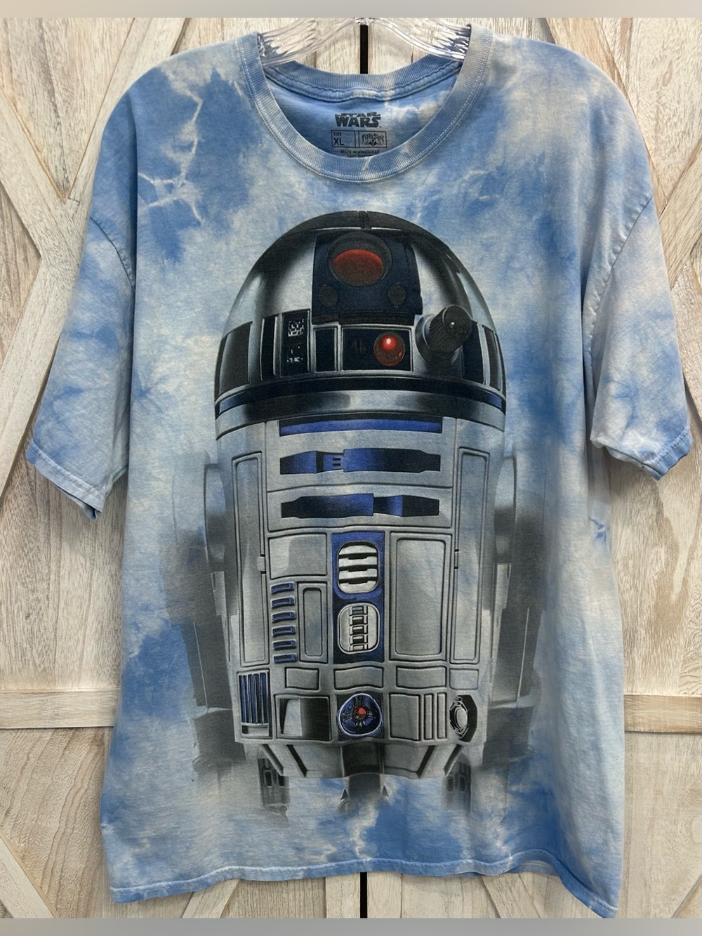 Star Wars Shirt Mens Large R2-D2 Tie-Dye Graphic Blue Fifth Sun 100% Cotton Tee